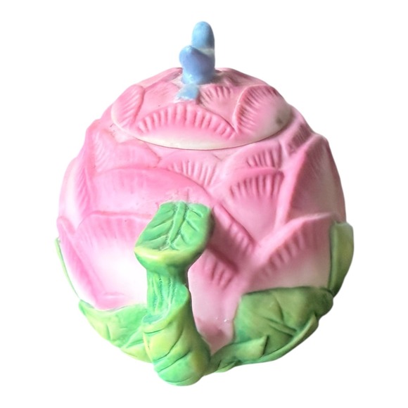 Avon Teapot Decorative 1995 Source of Fine Collectibles Pink Rose Blue Bird Leaf - Picture 3 of 8